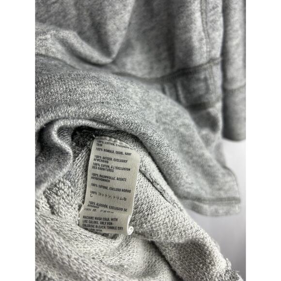 Vtg Abercrombie & Fitch V Neck Hoodie Womens Sz Medium Grey Y2K Pocket Cozy Long - Picture 7 of 7